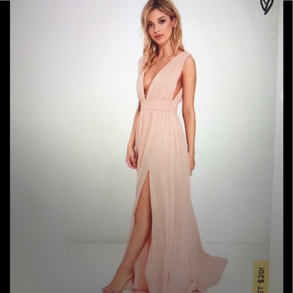 *SOLD* Lulus Heavenly Hues Maxi dress in Blush - Picture 1 of 12